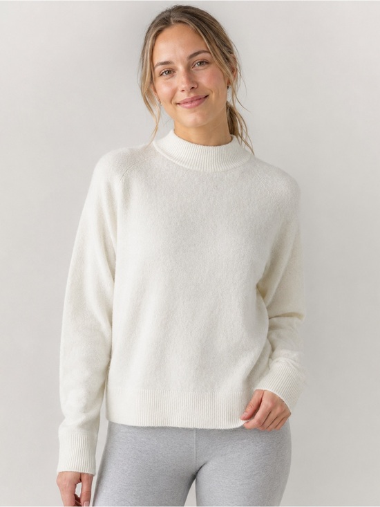 Athleta Sweaters - Athleta Hawthorn Crew Sweater Womens XXS Merino Wool Blend Color Dove Fuzzy